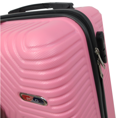Малый пластиковый чемодан на колесах 45L GD Polo бледно-розовый