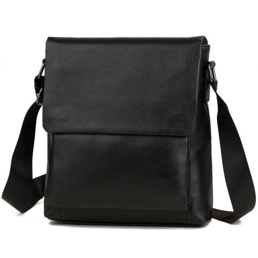 Сумка-мессенджер кожаная Tiding Bag Черная