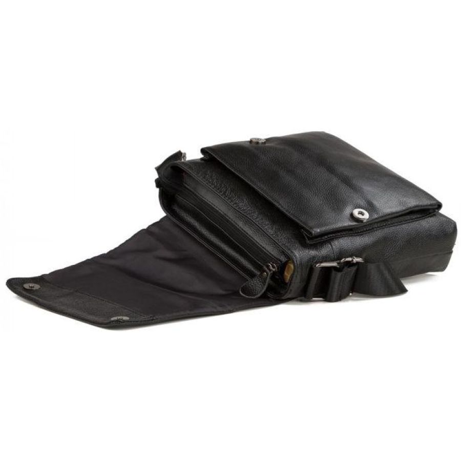 Сумка-мессенджер кожаная Tiding Bag Черная