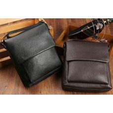 Сумка-мессенджер кожаная Tiding Bag Черная