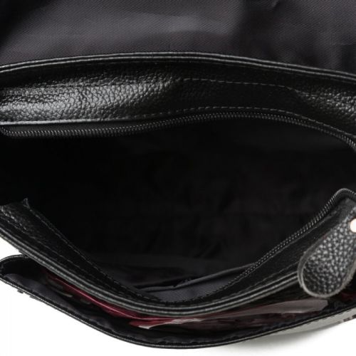 Сумка-мессенджер кожаная Tiding Bag Черная