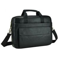 Мужская сумка из натуральной кожи Tiding Bag Черная (SA25-1131A)