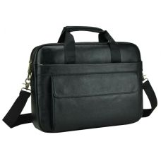 Мужская сумка из натуральной кожи Tiding Bag Черная (SA25-1131A)