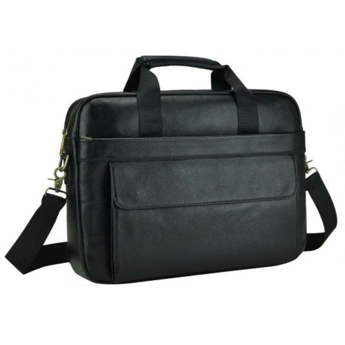 Мужская сумка из натуральной кожи Tiding Bag Черная (SA25-1131A)