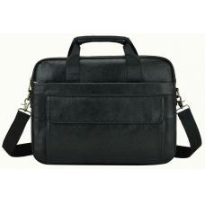 Мужская сумка из натуральной кожи Tiding Bag Черная (SA25-1131A)