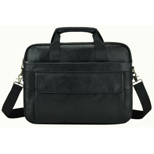 Мужская сумка из натуральной кожи Tiding Bag Черная (SA25-1131A)