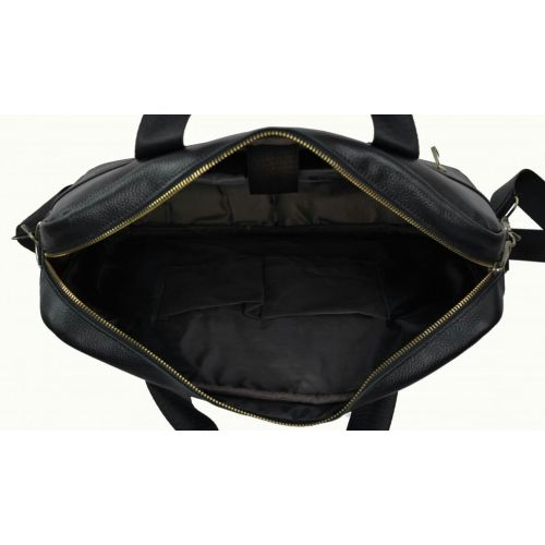 Мужская сумка из натуральной кожи Tiding Bag Черная (SA25-1131A)