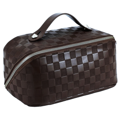 Женская косметичка из эко кожи Edibazzar Темно-коричневая