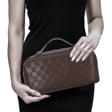 Женская косметичка из эко кожи Edibazzar Темно-коричневая