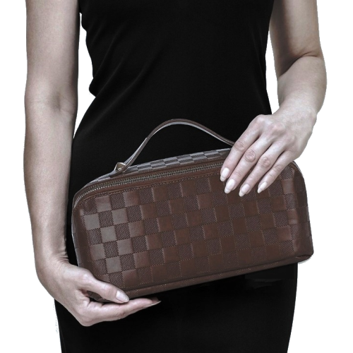 Женская косметичка из эко кожи Edibazzar Темно-коричневая