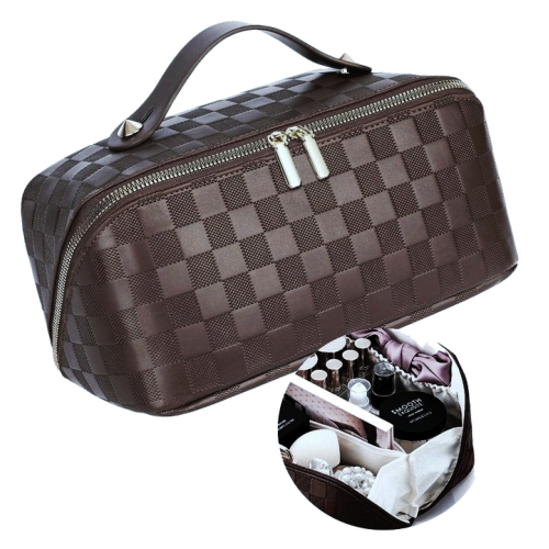 Женская косметичка из эко кожи Edibazzar Темно-коричневая