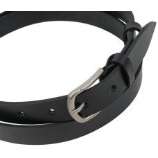 Женский ремень из натуральной кожи Skipper Черный 2,5 см