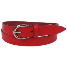 Женский ремень кожаный Skipper Красный 2,5 см