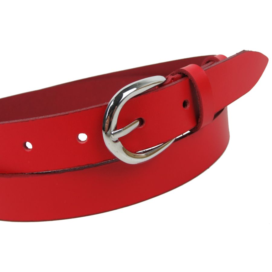 Женский ремень кожаный Skipper Красный 2,5 см