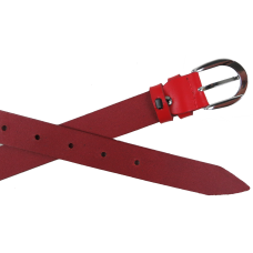 Женский ремень кожаный Skipper Красный 2,5 см