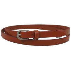 Узкий женский ремень кожаный Skipper Карамельный 1,5 см