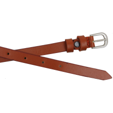 Узкий женский ремень кожаный Skipper Карамельный 1,5 см