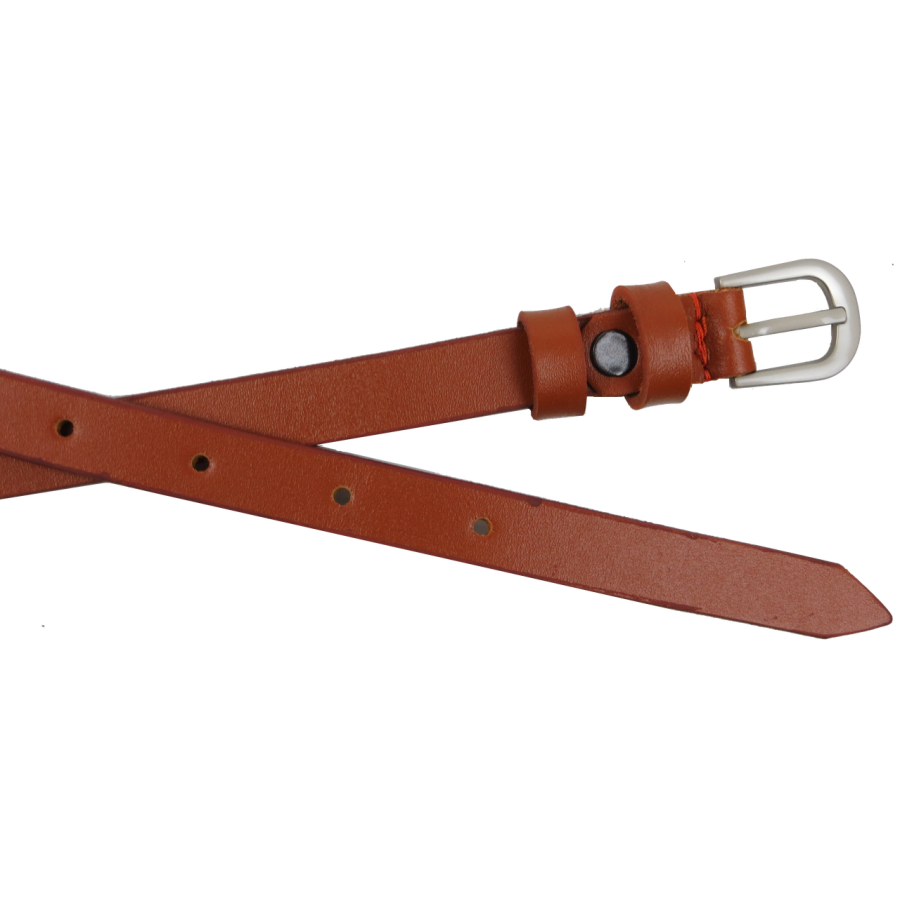 Узкий женский ремень кожаный Skipper Карамельный 1,5 см
