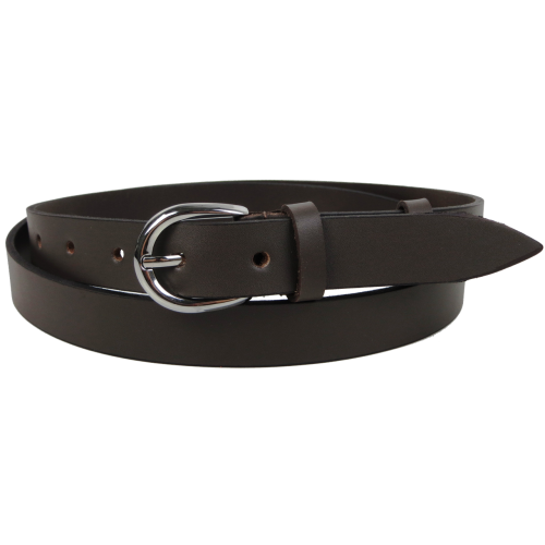 Кожаный женский ремень Skipper темно-коричневый, ширина 2,5 см