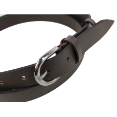 Кожаный женский ремень Skipper темно-коричневый, ширина 2,5 см
