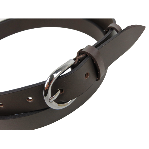 Кожаный женский ремень Skipper темно-коричневый, ширина 2,5 см