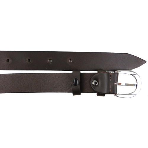 Кожаный женский ремень Skipper темно-коричневый, ширина 2,5 см