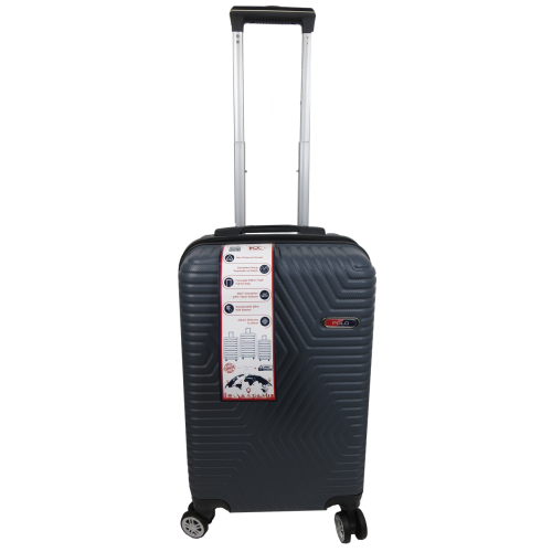 Малый пластиковый чемодан на колесах 45L GD Polo графитовый