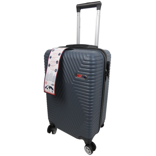 Малый пластиковый чемодан на колесах 45L GD Polo графитовый