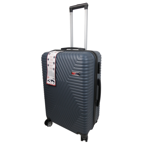 Средний пластиковый чемодан на колесах 70L GD Polo графитовый