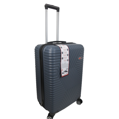Средний пластиковый чемодан на колесах 70L GD Polo графитовый
