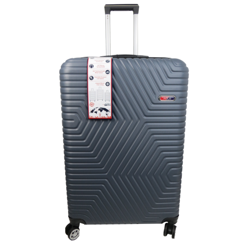 Большой пластиковый чемодан на колесах 115L GD Polo графитовый