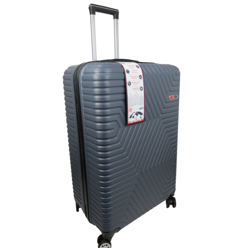 Большой пластиковый чемодан на колесах 115L GD Polo графитовый