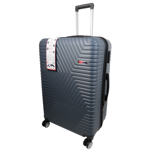 Большой пластиковый чемодан на колесах 115L GD Polo графитовый