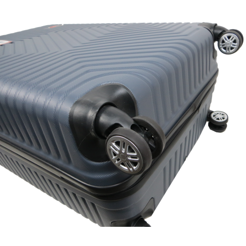 Большой пластиковый чемодан на колесах 115L GD Polo графитовый
