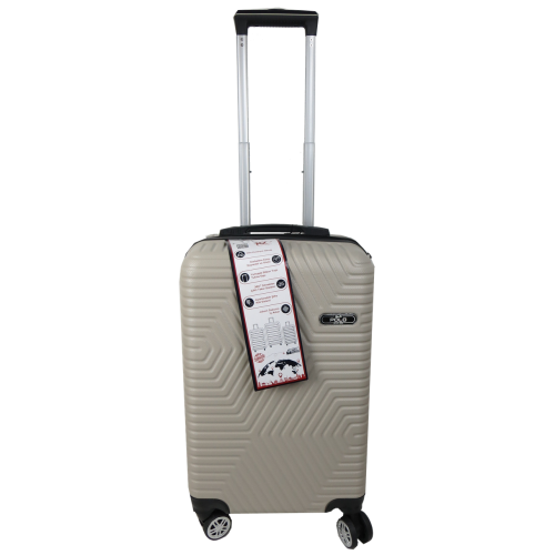 Маленький пластиковый чемодан на колесах 45L GD Polo светло-бежевый