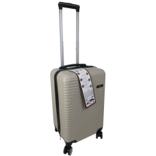 Маленький пластиковый чемодан на колесах 45L GD Polo светло-бежевый