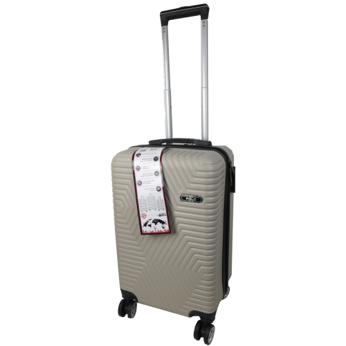 Маленький пластиковый чемодан на колесах 45L GD Polo светло-бежевый