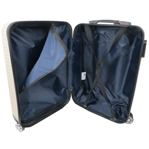 Маленький пластиковый чемодан на колесах 45L GD Polo светло-бежевый