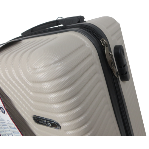 Маленький пластиковый чемодан на колесах 45L GD Polo светло-бежевый