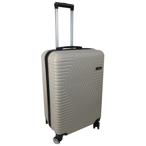 Средний пластиковый чемодан на колесах 70L GD Polo светло-бежевый