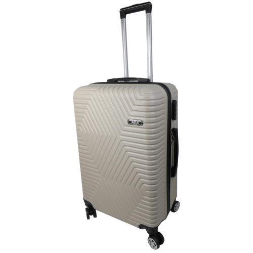 Средний пластиковый чемодан на колесах 70L GD Polo светло-бежевый