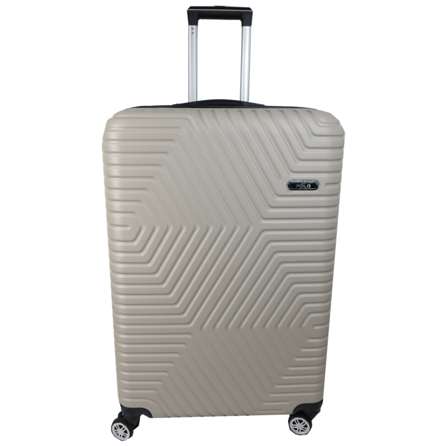 Большой пластиковый чемодан на колесах 115L GD Polo бежевый (60k001 large light beige)