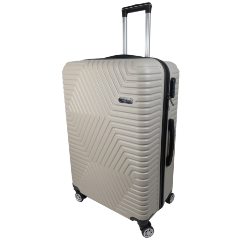 Большой пластиковый чемодан на колесах 115L GD Polo бежевый (60k001 large light beige)