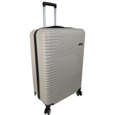 Большой пластиковый чемодан на колесах 115L GD Polo бежевый (60k001 large light beige)