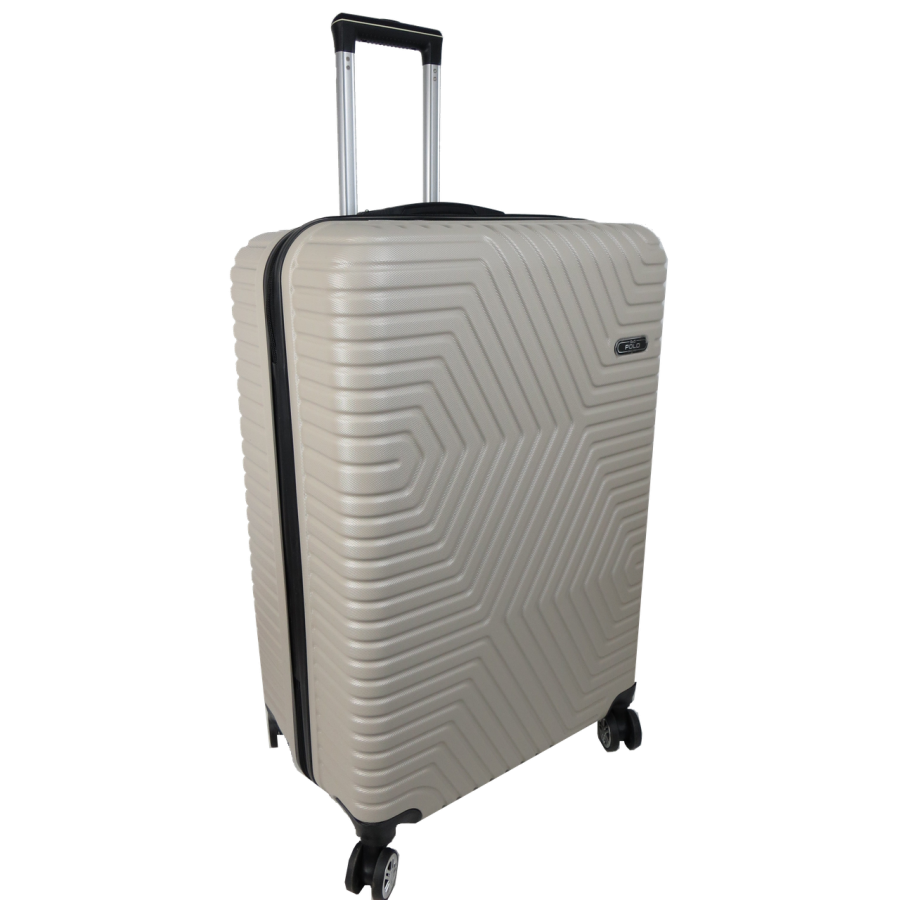 Большой пластиковый чемодан на колесах 115L GD Polo бежевый (60k001 large light beige)