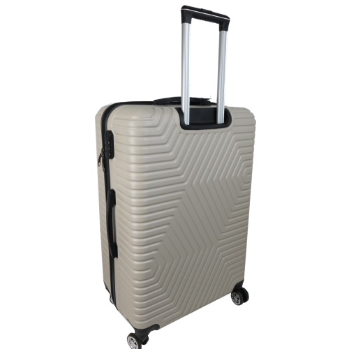 Большой пластиковый чемодан на колесах 115L GD Polo бежевый (60k001 large light beige)