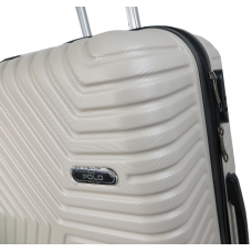 Большой пластиковый чемодан на колесах 115L GD Polo бежевый (60k001 large light beige)
