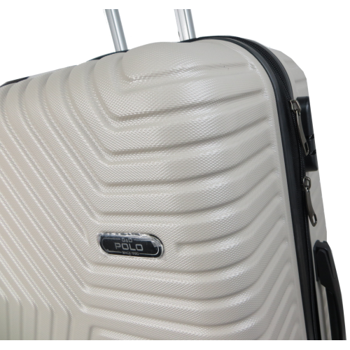 Большой пластиковый чемодан на колесах 115L GD Polo бежевый (60k001 large light beige)
