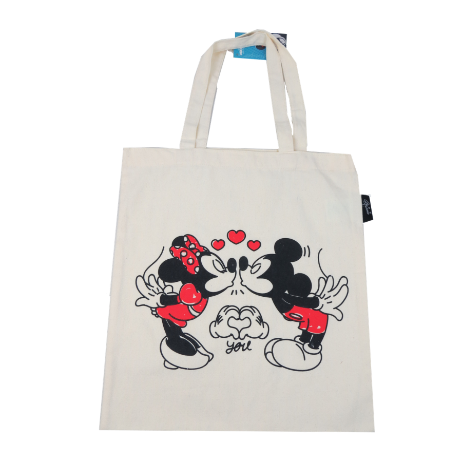 Эко сумка шоппер для покупок Disney Mickey and friends бежевая