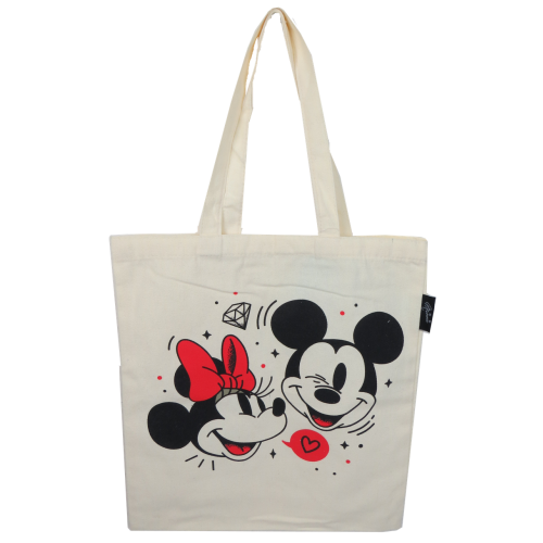 Cумка шоппер для покупок Disney Mickey and friends бежевая